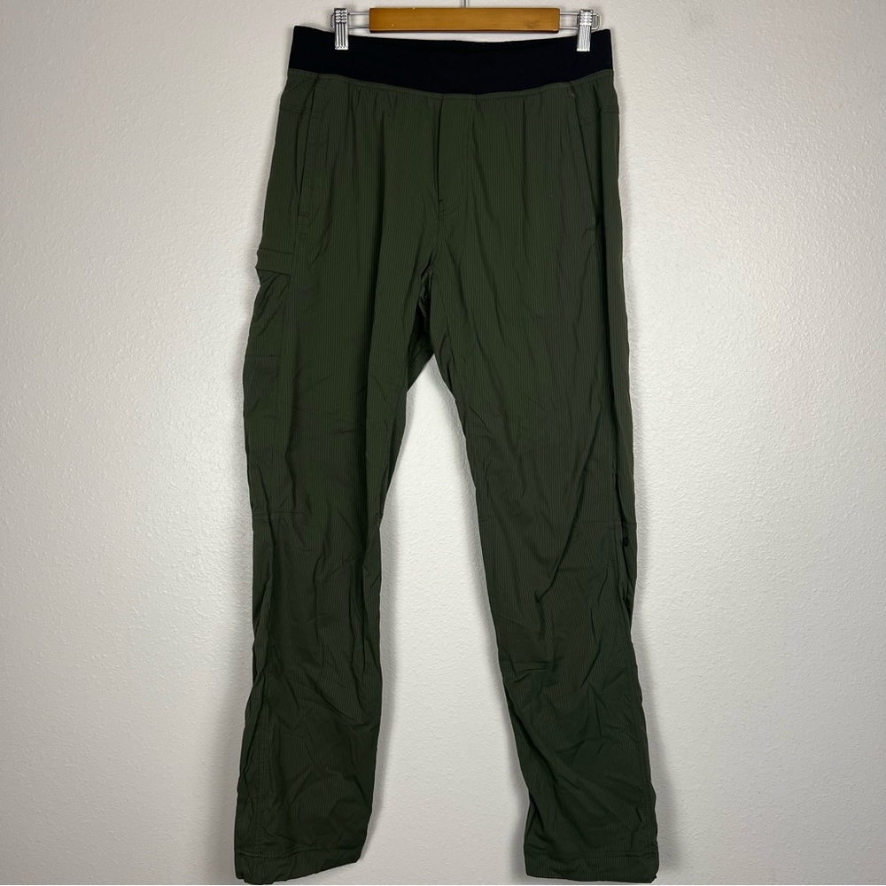 Olive Green Track Joggers with Black Waistband